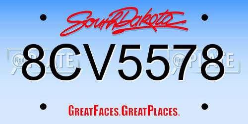 8CV5578 South Dakota License Plate