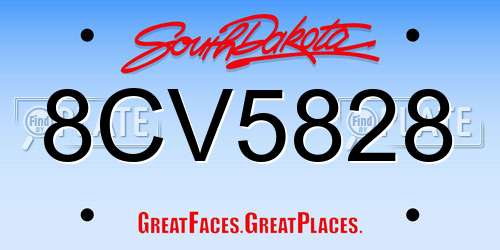 8CV5828 South Dakota License Plate