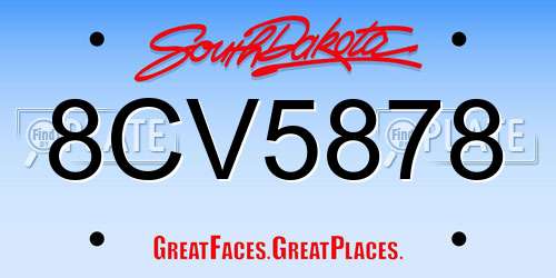 8CV5878 South Dakota License Plate