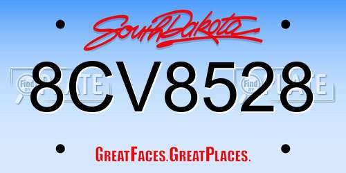 8CV8528 South Dakota License Plate