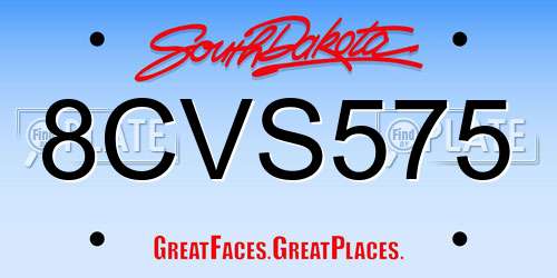8CVS575 South Dakota License Plate