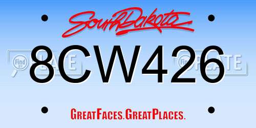 8CW426 South Dakota License Plate