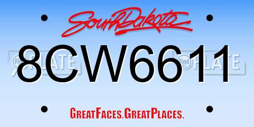 8CW6611 South Dakota License Plate