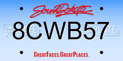 8CWB57 South Dakota License Plate