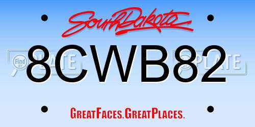 8CWB82 South Dakota License Plate