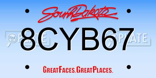 8CYB67 South Dakota License Plate