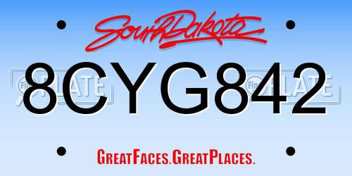 8CYG842 South Dakota License Plate