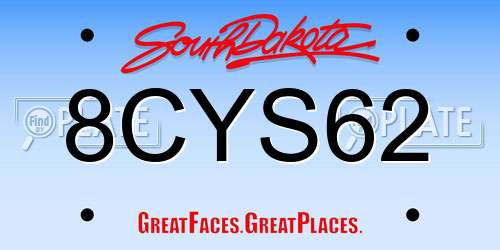 8CYS62 South Dakota License Plate