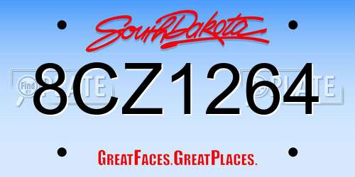 8CZ1264 South Dakota License Plate
