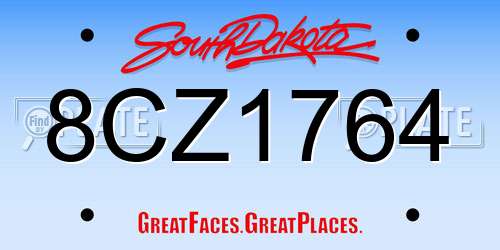 8CZ1764 South Dakota License Plate