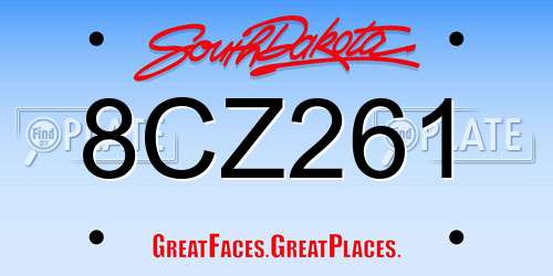 8CZ261 South Dakota License Plate