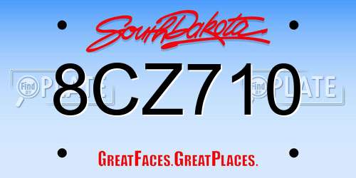 8CZ710 South Dakota License Plate