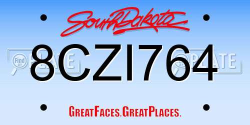 8CZI764 South Dakota License Plate