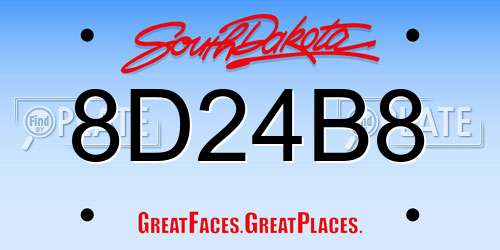 8D24B8 South Dakota License Plate