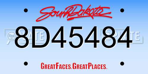 8D45484 South Dakota License Plate