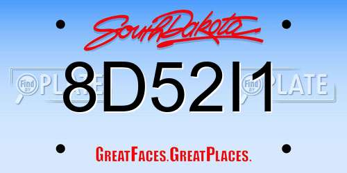 8D52I1 South Dakota License Plate