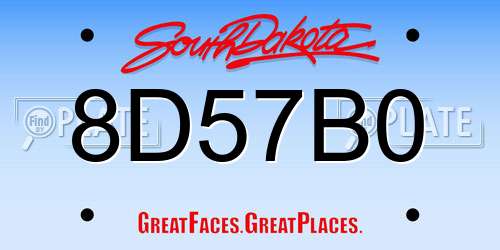 8D57B0 South Dakota License Plate