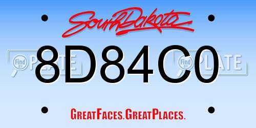 8D84C0 South Dakota License Plate