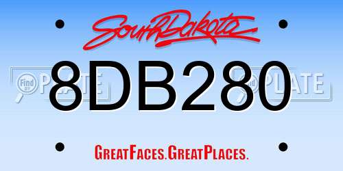 8DB280 South Dakota License Plate