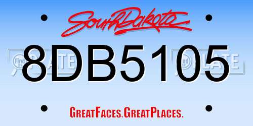 8DB5105 South Dakota License Plate