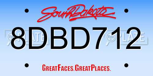 8DBD712 South Dakota License Plate