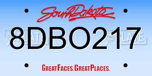 8DBO217 South Dakota License Plate