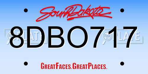 8DBO717 South Dakota License Plate
