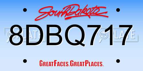 8DBQ717 South Dakota License Plate