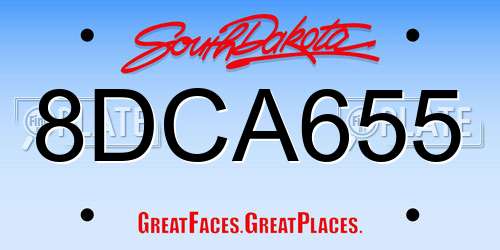 8DCA655 South Dakota License Plate