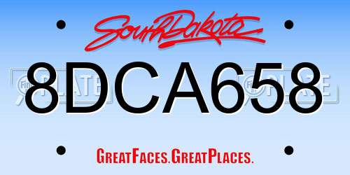 8DCA658 South Dakota License Plate