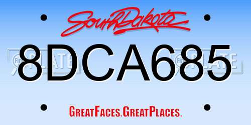 8DCA685 South Dakota License Plate