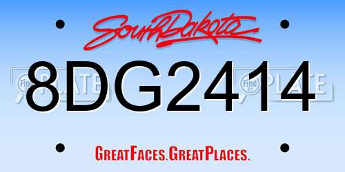 8DG2414 South Dakota License Plate