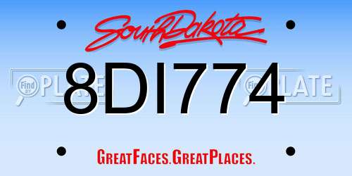 8DI774 South Dakota License Plate