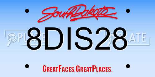 8DIS28 South Dakota License Plate