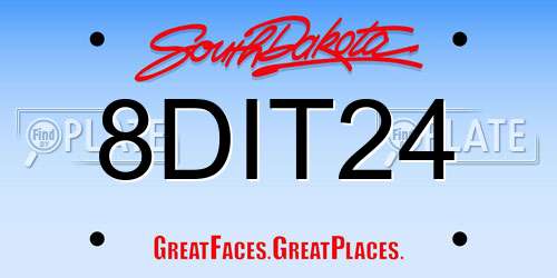 8DIT24 South Dakota License Plate