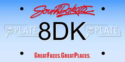 8DK South Dakota License Plate