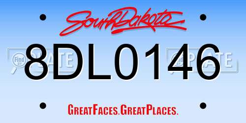 8DL0146 South Dakota License Plate