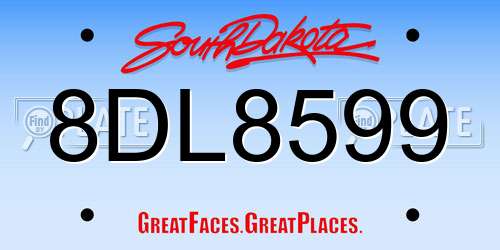 8DL8599 South Dakota License Plate
