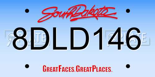 8DLD146 South Dakota License Plate