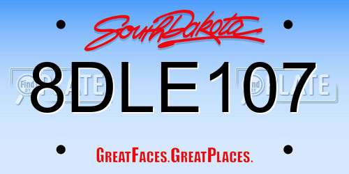 8DLE107 South Dakota License Plate