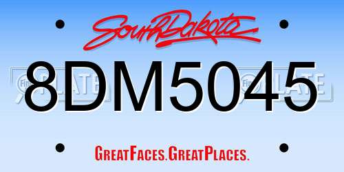 8DM5045 South Dakota License Plate