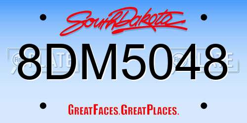 8DM5048 South Dakota License Plate