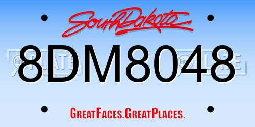 8DM8048 South Dakota License Plate