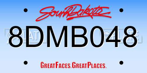8DMB048 South Dakota License Plate