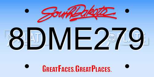 8DME279 South Dakota License Plate