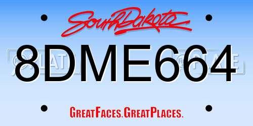 8DME664 South Dakota License Plate