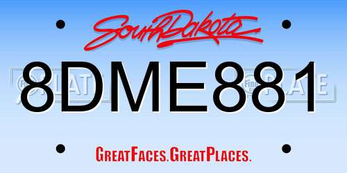 8DME881 South Dakota License Plate