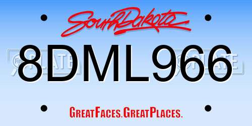 8DML966 South Dakota License Plate