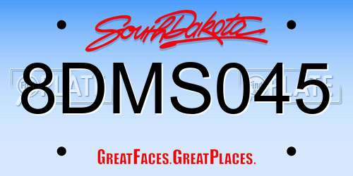 8DMS045 South Dakota License Plate