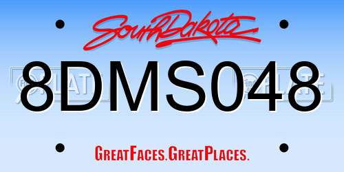 8DMS048 South Dakota License Plate